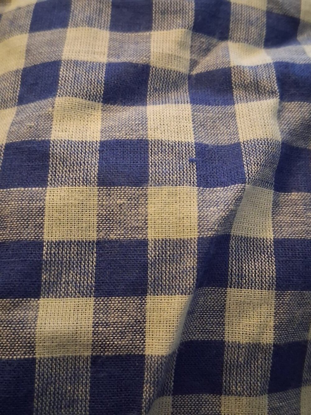 Noonday Collection Robe M/L Scrunchie Blue Gingham Check Lightweight Lounge - Picture 11 of 16